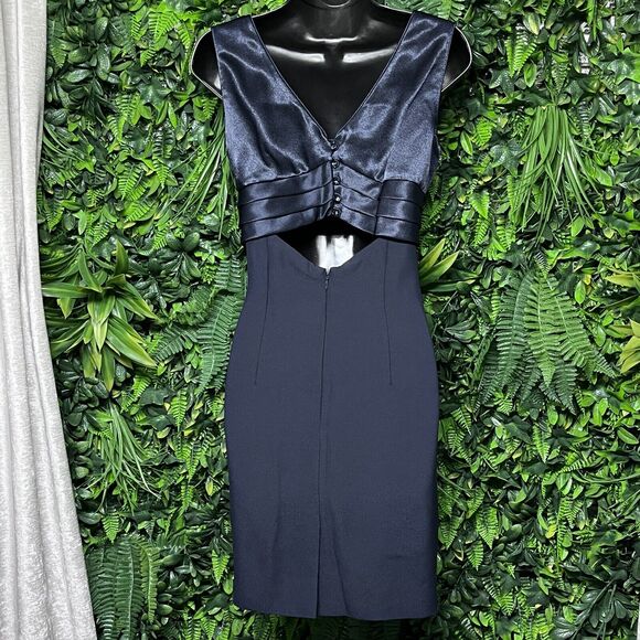 VINTAGE LIZ CLAIBORNE NIGHT Dress Women 6 Blue Sleeveless Pleated Sheath 2550 - Picture 8 of 8